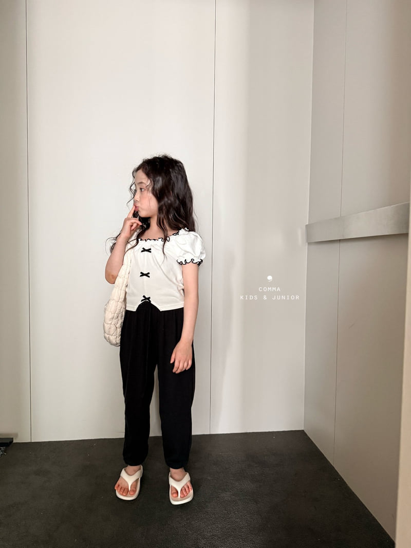 Comma - Korean Children Fashion - #fashionkids - Ribbon Shoulder Tee - 5