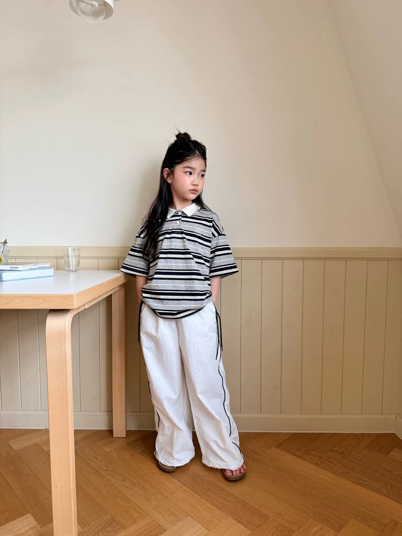Comma - Korean Children Fashion - #fashionkids - Stripe Collar Tee - 7
