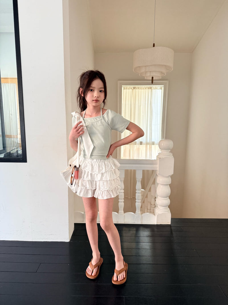 Comma - Korean Children Fashion - #kidsshorts - Lace Tiered Pants - 5