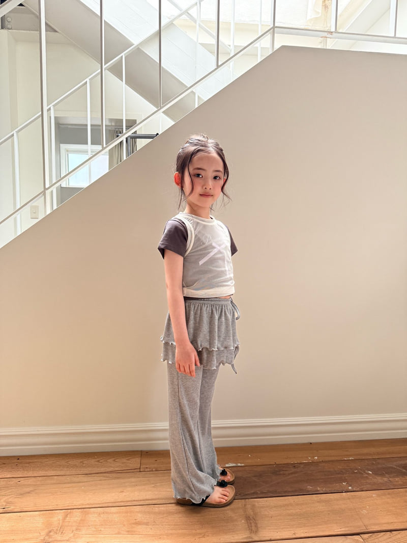 Comma - Korean Children Fashion - #kidsshorts - Check Ribbon Tee - 11