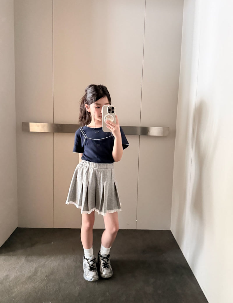 Comma - Korean Children Fashion - #kidsshorts - Lace Pleated Skirt - 5