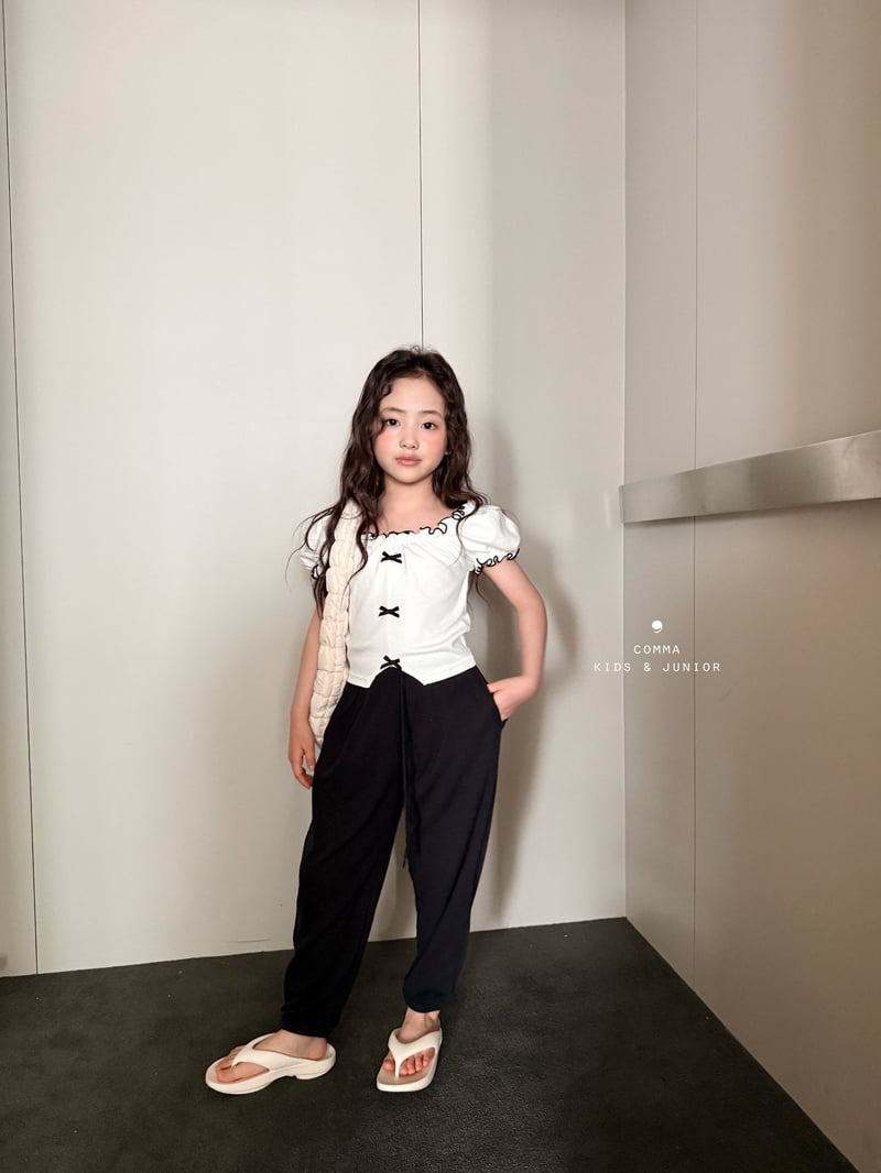 Comma - Korean Children Fashion - #kidsstore - Ribbon Shoulder Tee - 7