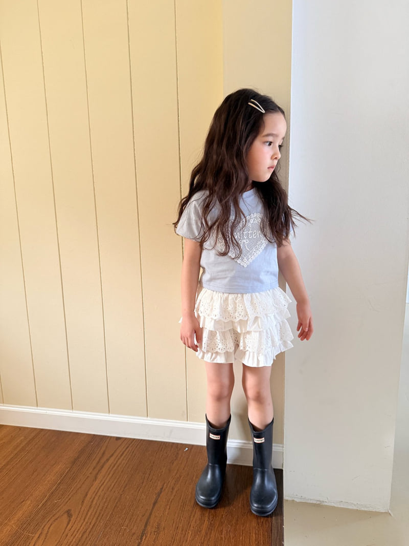 Comma - Korean Children Fashion - #kidsstore - Heart Lace Tee - 3