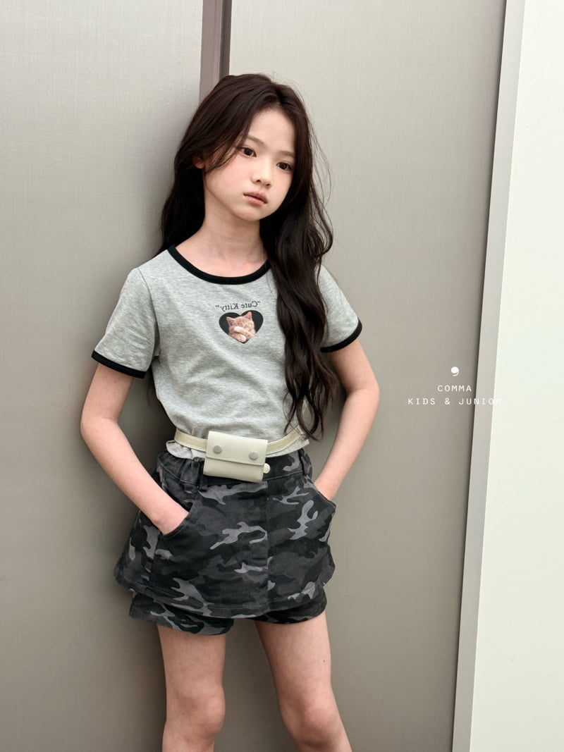Comma - Korean Children Fashion - #kidsshorts - Cat Heart Tee - 4
