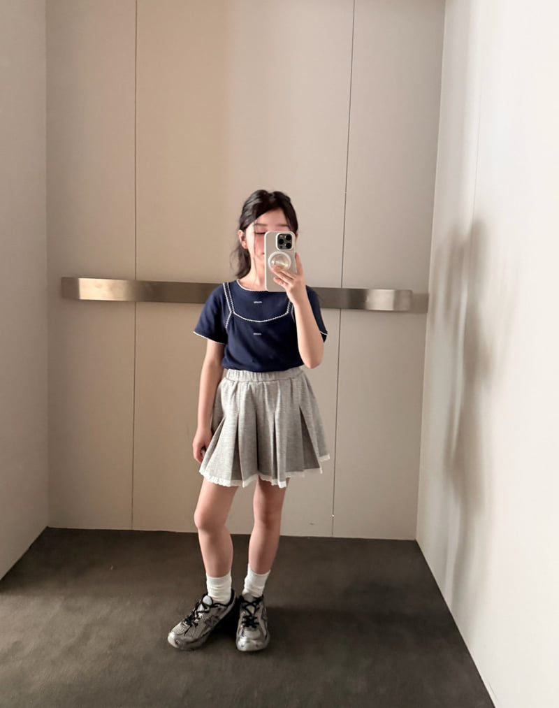 Comma - Korean Children Fashion - #kidsstore - Lace Pleated Skirt - 6