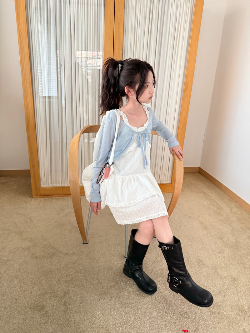 Comma - Korean Children Fashion - #kidzfashiontrend - Lace Tiered One-piece - 6