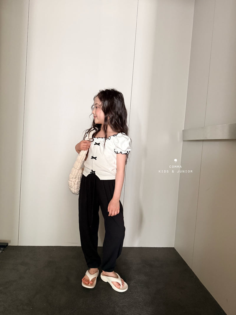 Comma - Korean Children Fashion - #kidzfashiontrend - Ribbon Shoulder Tee - 8