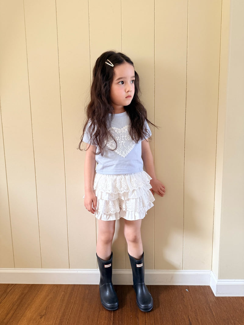 Comma - Korean Children Fashion - #kidsstore - Heart Lace Tee - 4