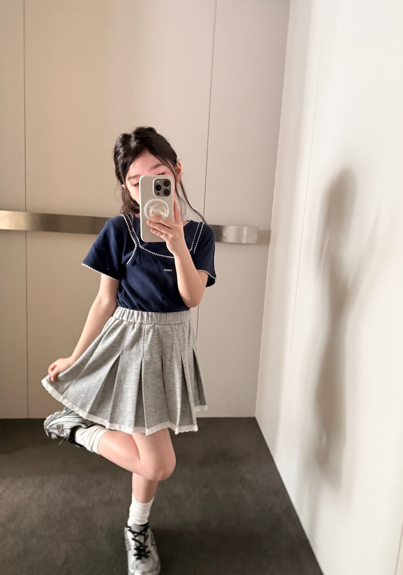 Comma - Korean Children Fashion - #kidzfashiontrend - Lace Pleated Skirt - 7