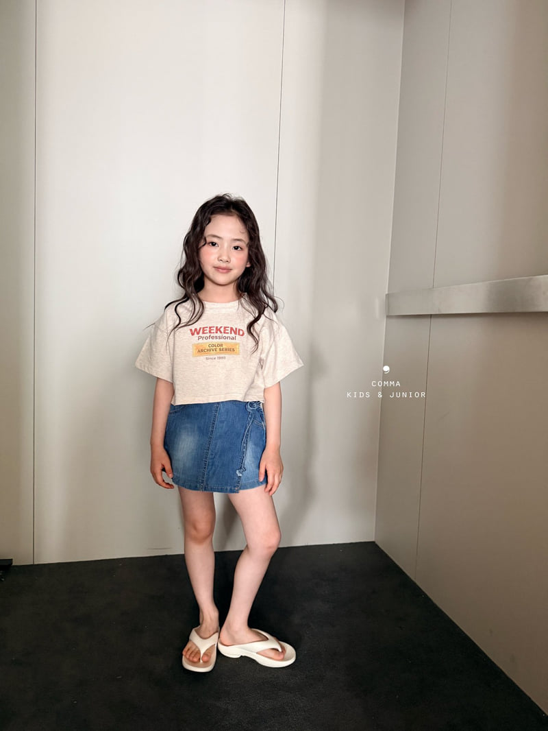Comma - Korean Children Fashion - #kidzfashiontrend - Wrap Denim Skort - 6