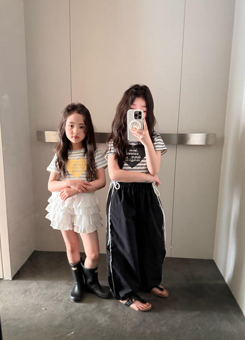 Comma - Korean Children Fashion - #littlefashionista - Stripe Heart Tee - 3