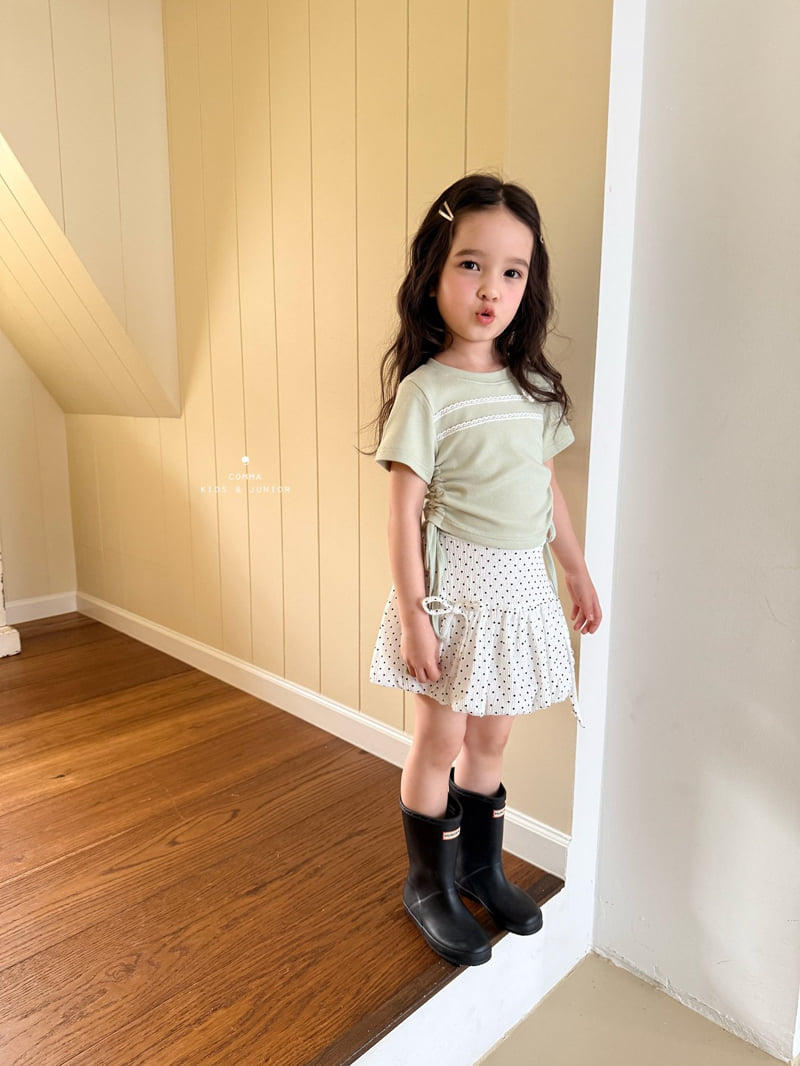 Comma - Korean Children Fashion - #littlefashionista - String Lace Tee