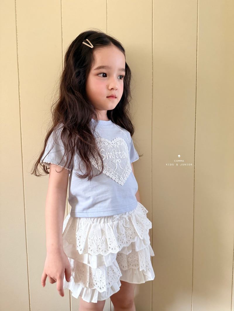 Comma - Korean Children Fashion - #littlefashionista - Heart Lace Tee - 6