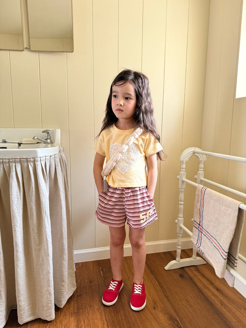 Comma - Korean Children Fashion - #magicofchildhood - Heart Lace Tee - 7