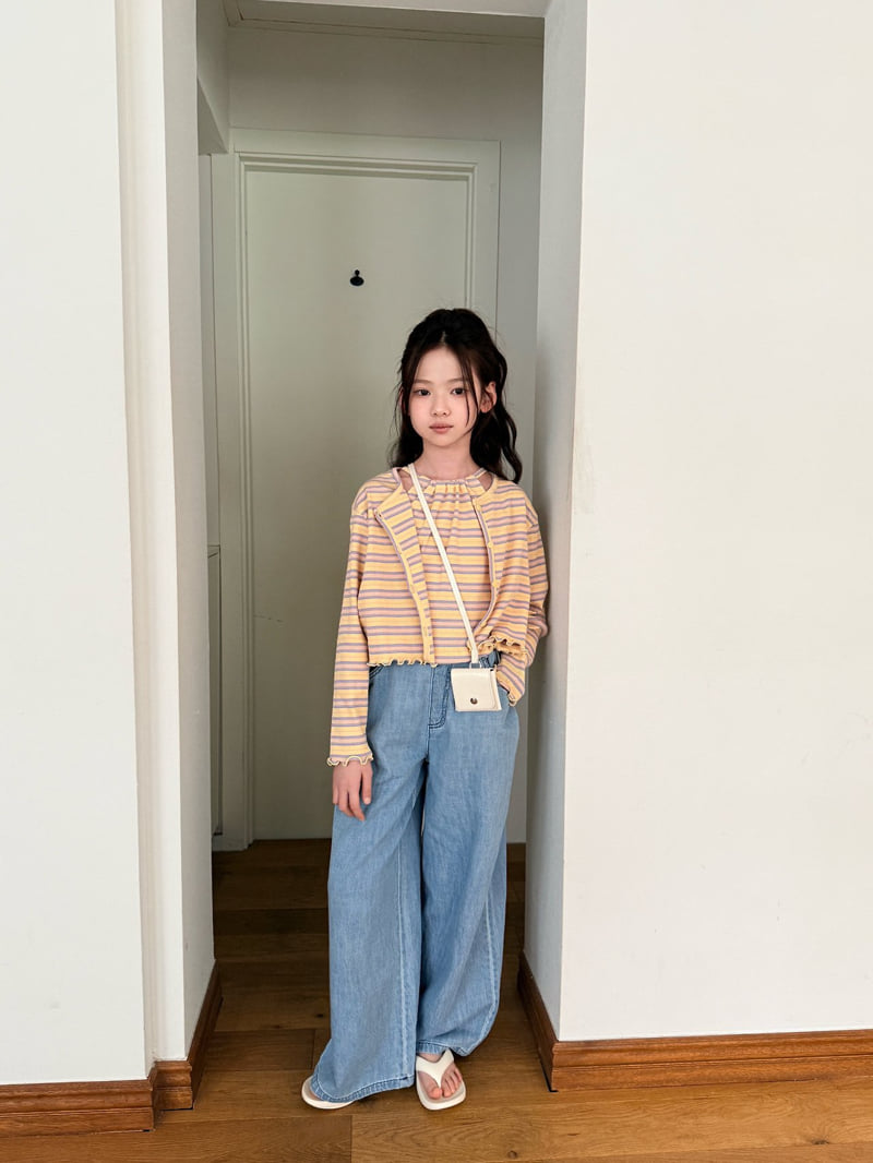 Comma - Korean Children Fashion - #magicofchildhood - Halter Cardigan Set (Stripe) - 6