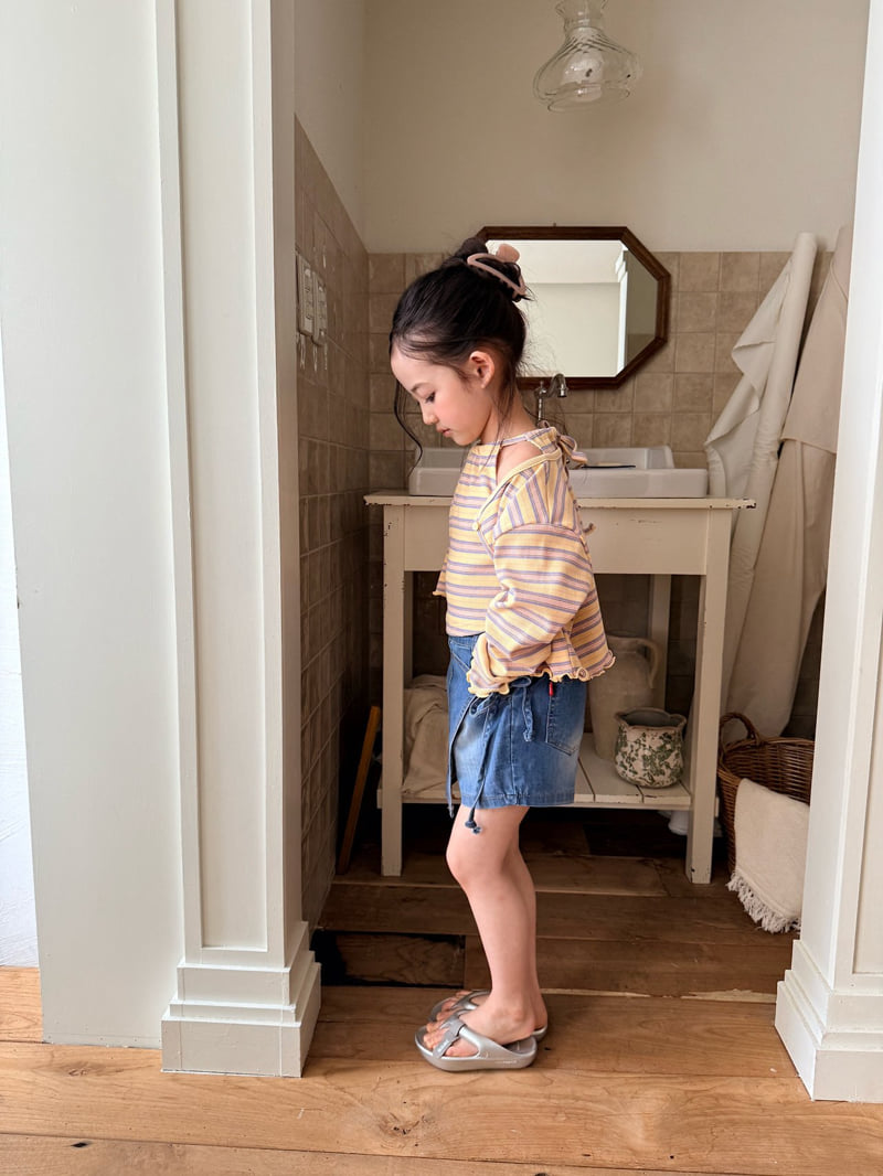 Comma - Korean Children Fashion - #magicofchildhood - Wrap Denim Skort - 9