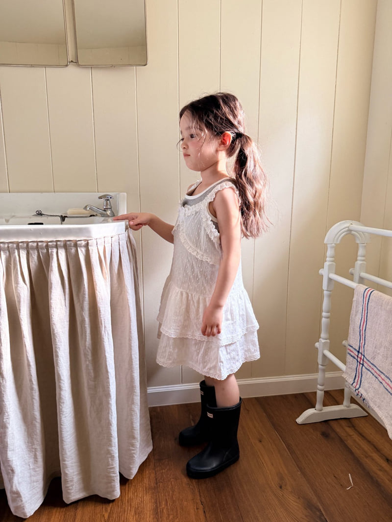 Comma - Korean Children Fashion - #minifashionista - Lace Tiered One-piece - 10
