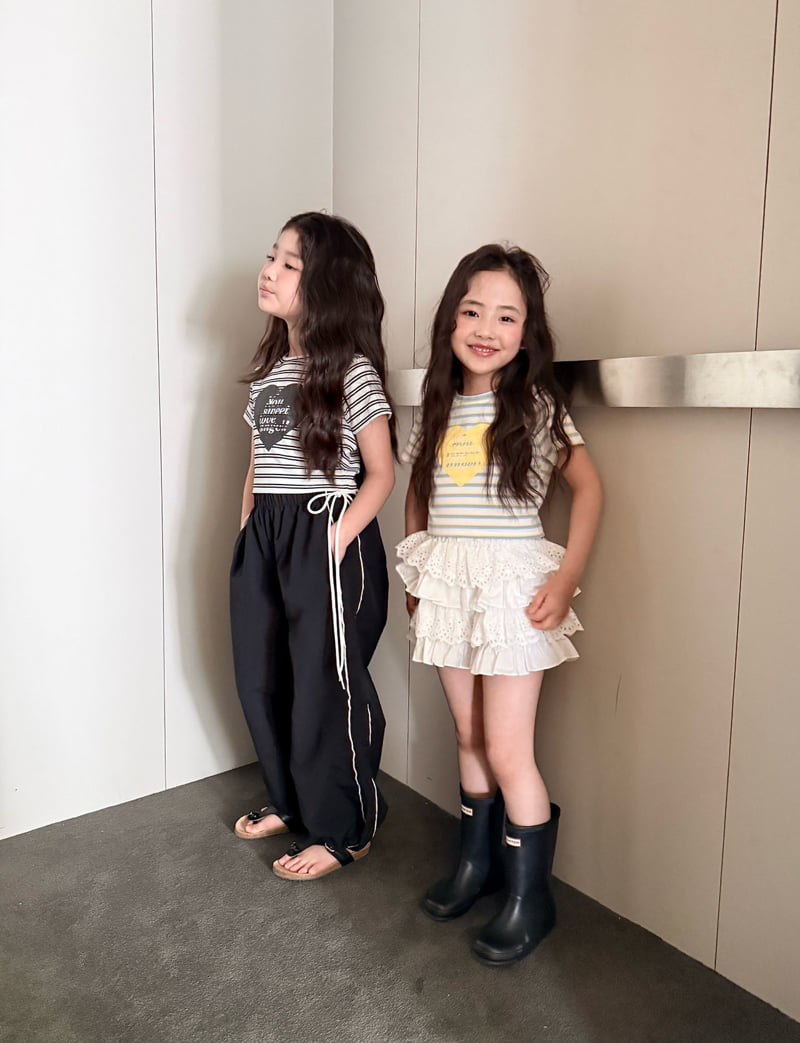 Comma - Korean Children Fashion - #minifashionista - Stripe Heart Tee - 5
