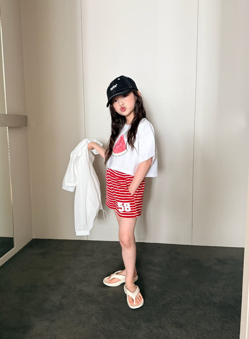 Comma - Korean Children Fashion - #minifashionista - 58 Shorts Stripe (Red) - 5