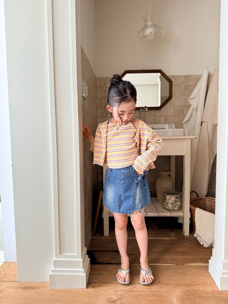 Comma - Korean Children Fashion - #minifashionista - Wrap Denim Skort - 10