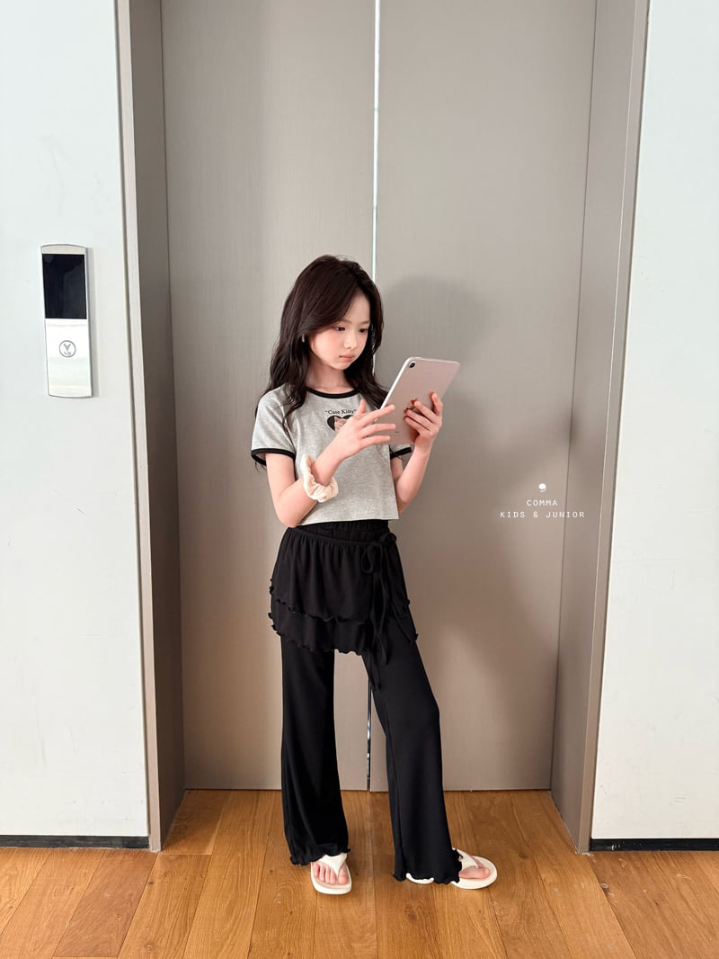 Comma - Korean Children Fashion - #minifashionista - Wrap Tiered Bootcut Pants - 9