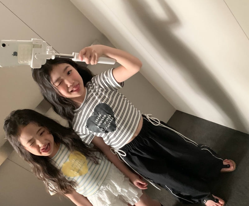 Comma - Korean Children Fashion - #stylishchildhood - Stripe Heart Tee - 9