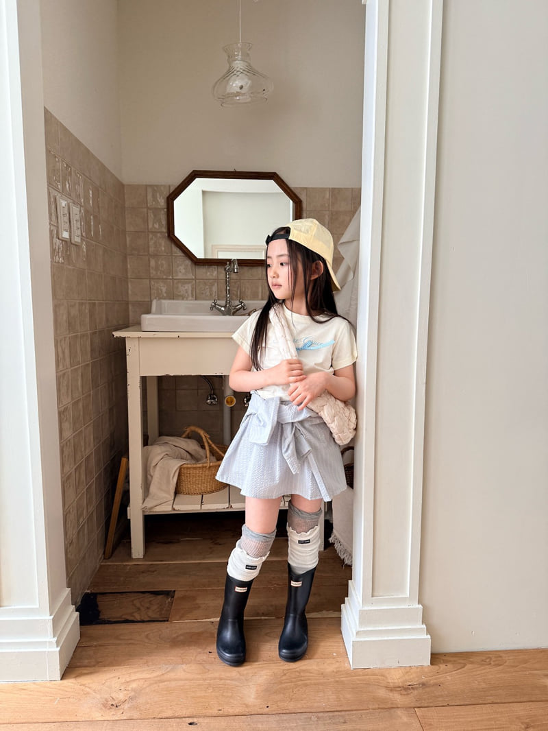 Comma - Korean Children Fashion - #stylishchildhood - Check Ribbon Tee - 5