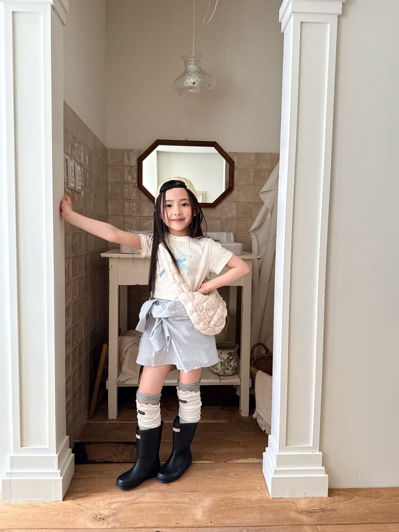 Comma - Korean Children Fashion - #todddlerfashion - Check Ribbon Tee - 3