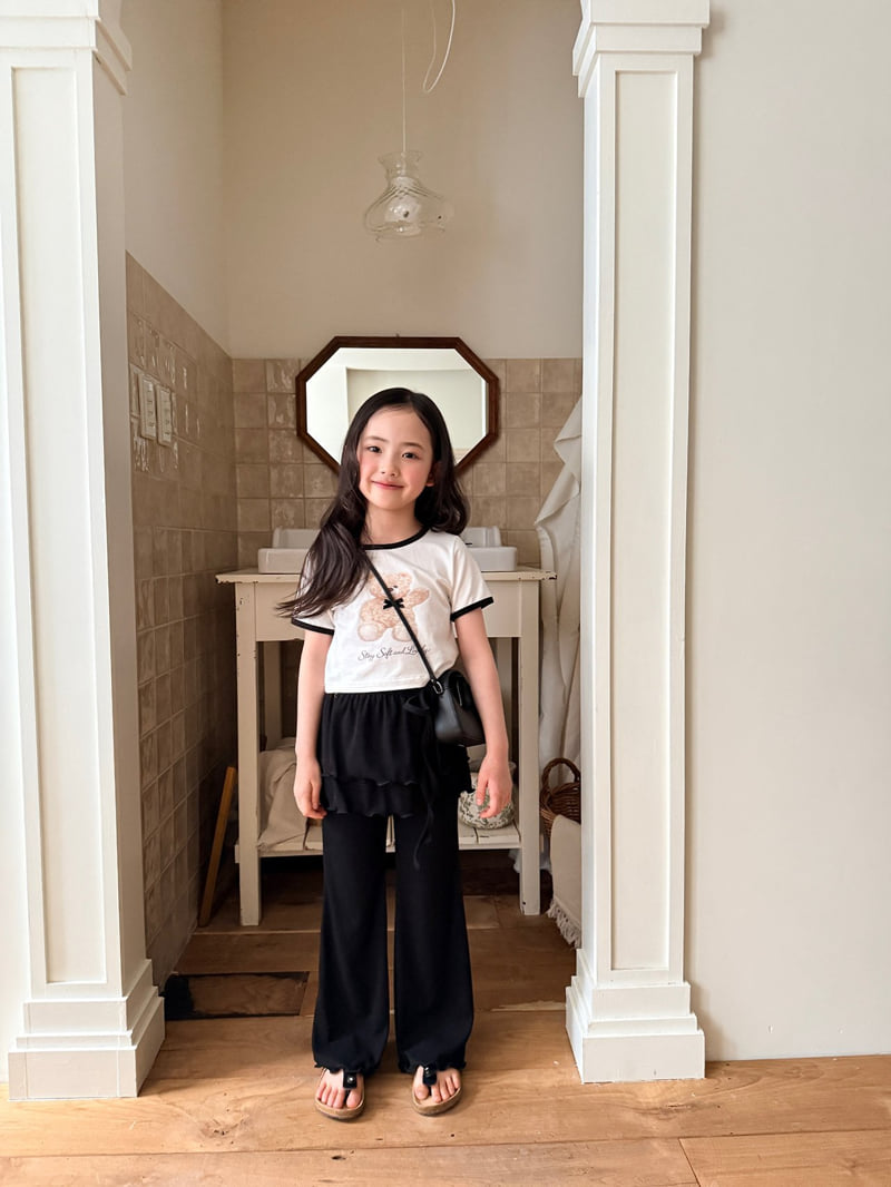 Comma - Korean Children Fashion - #todddlerfashion - Wrap Tiered Bootcut Pants - 11