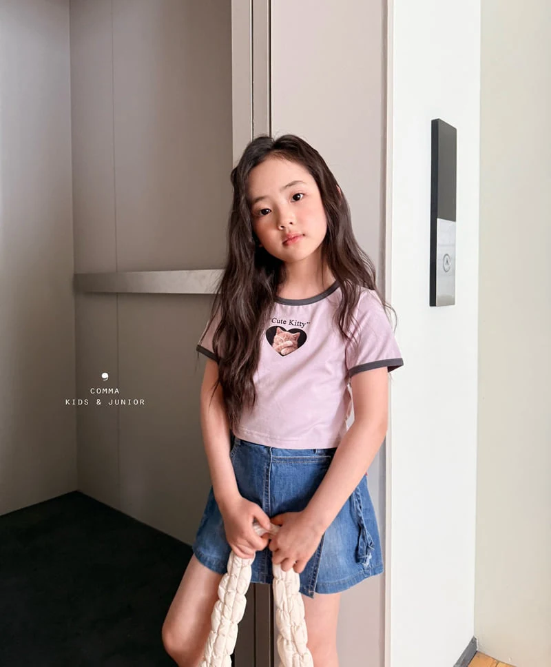 Comma - Korean Children Fashion - #toddlerclothing - Cat Heart Tee - 12