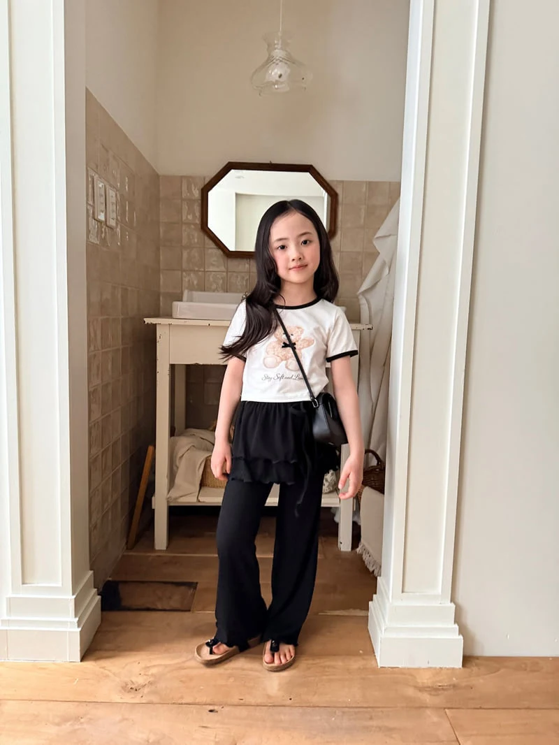 Comma - Korean Children Fashion - #toddlerclothing - Wrap Tiered Bootcut Pants - 12
