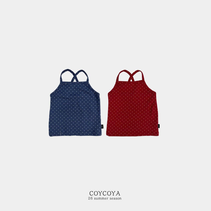 Coycoya - Korean Children Fashion - #childrensboutique - Dot Strap Sleeveless Top