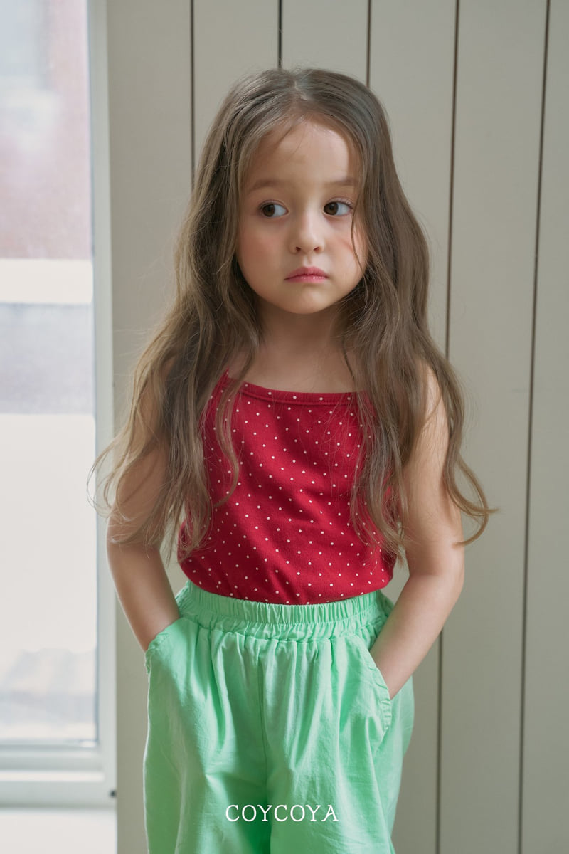 Coycoya - Korean Children Fashion - #discoveringself - Dot Strap Sleeveless Top - 3