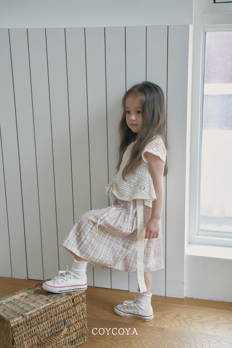 Coycoya - Korean Children Fashion - #minifashionista - Maybe Check Long Skirt - 9