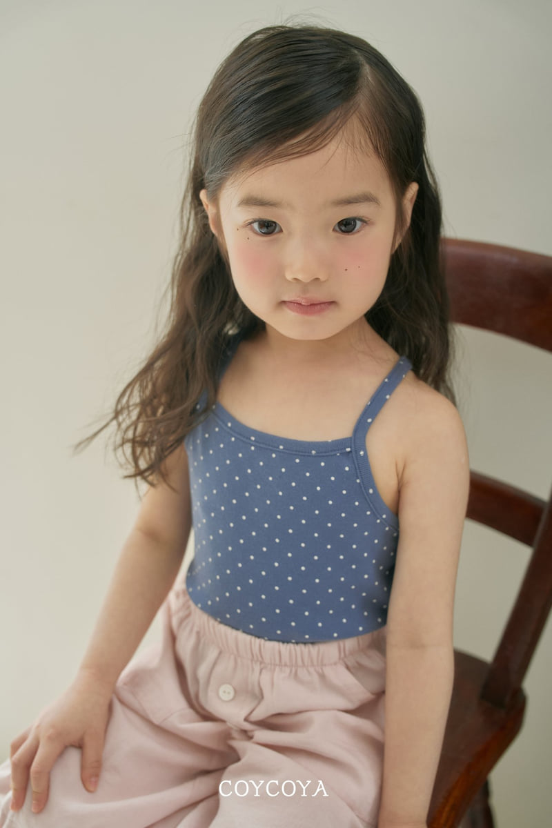 Coycoya - Korean Children Fashion - #prettylittlegirls - Dot Strap Sleeveless Top - 12