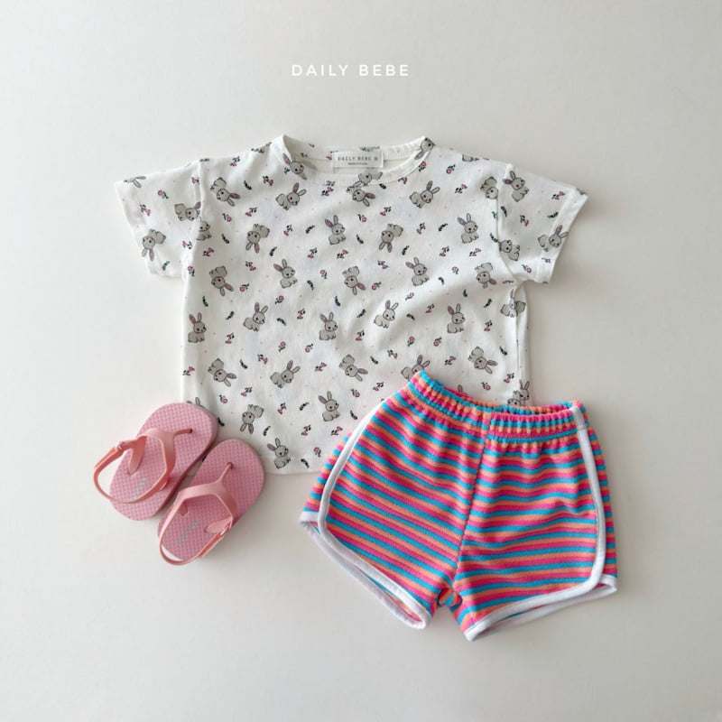 Daily Bebe - Korean Children Fashion - #childofig - Pattern Short Sleeve Tee - 8