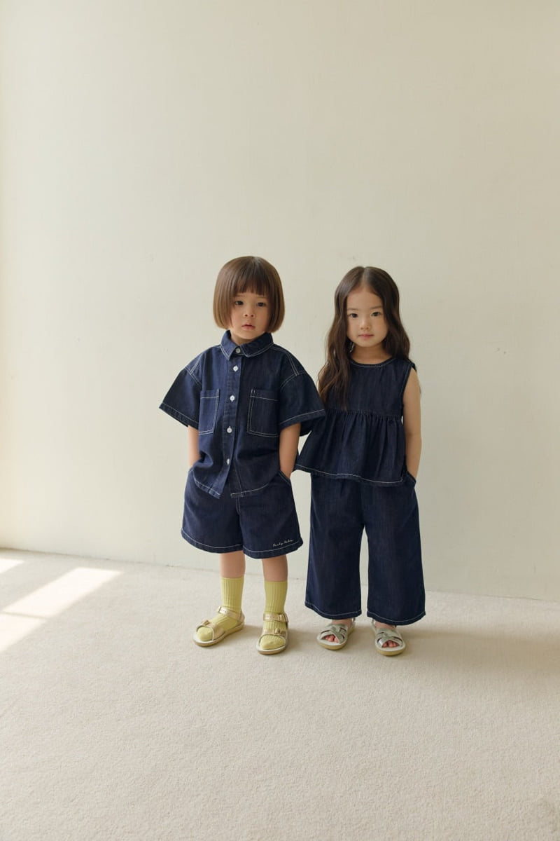 Daily Bebe - Korean Children Fashion - #childofig - Work Denim Shirt - 6