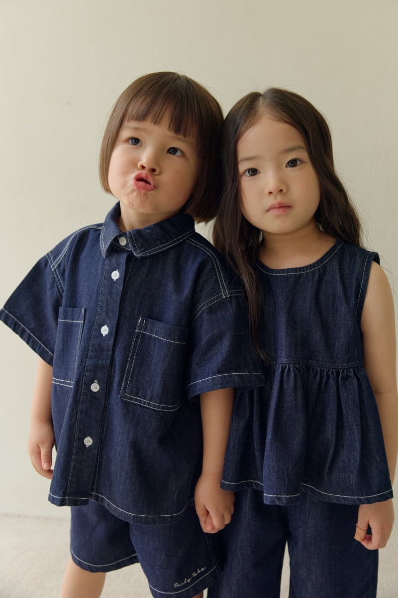 Daily Bebe - Korean Children Fashion - #childofig - Er Denim Set - 6
