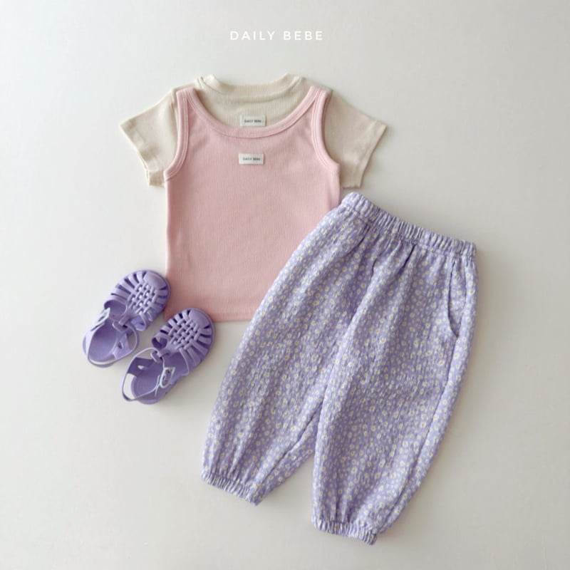 Daily Bebe - Korean Children Fashion - #childofig - Flower Aircon Pants - 5