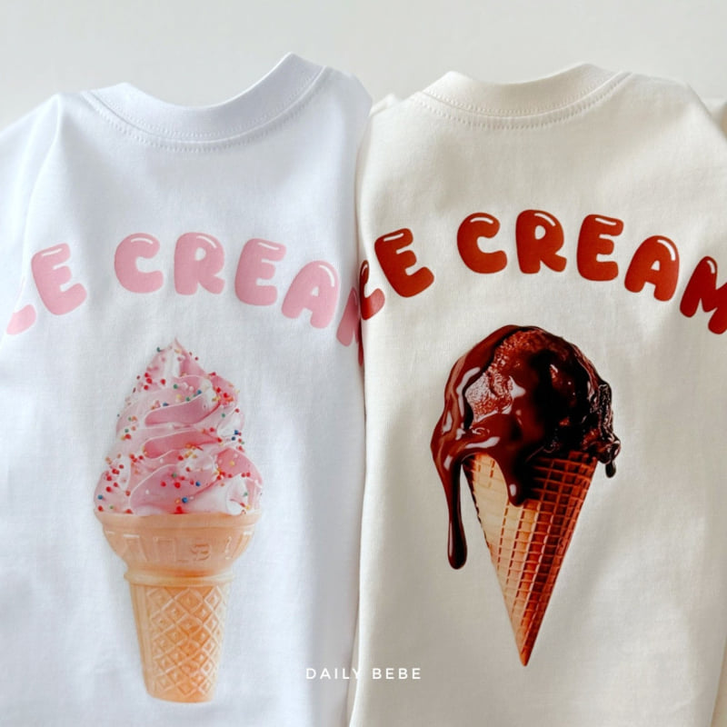 Daily Bebe - Korean Children Fashion - #stylishchildhood - Ice Cream Short Sleeve Tee - 4