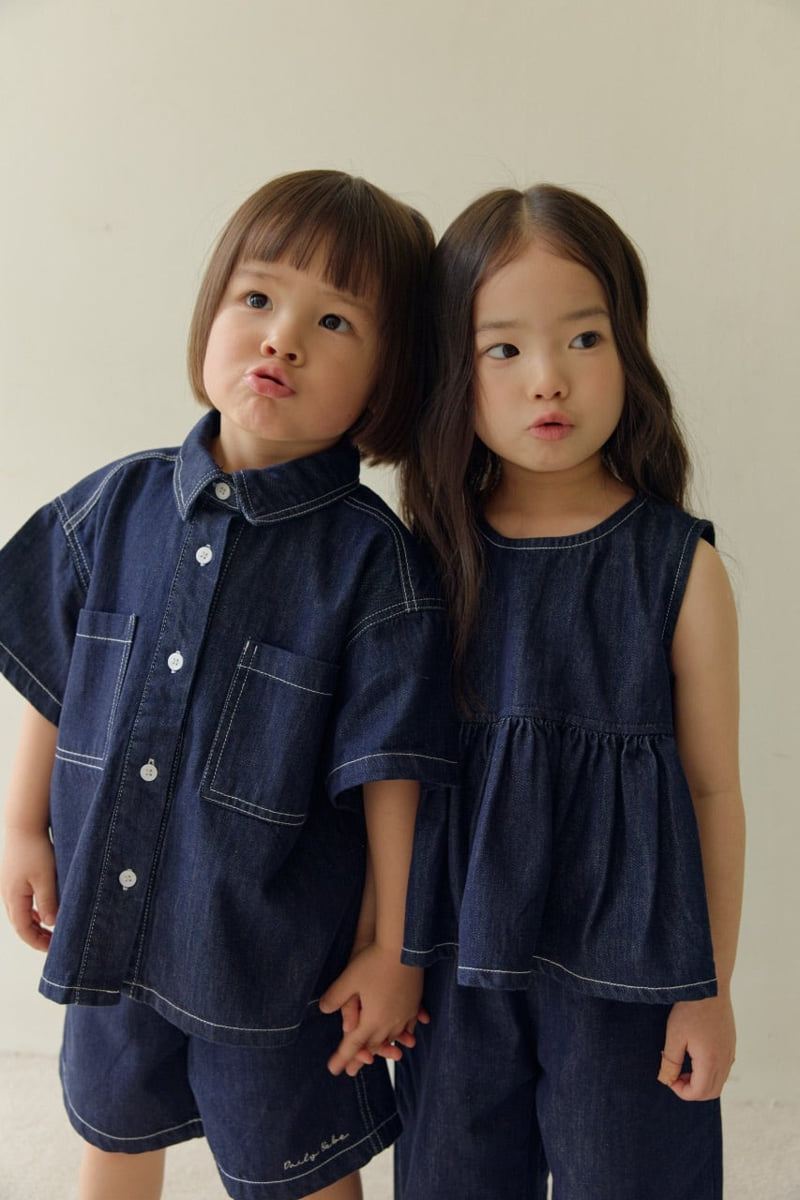 Daily Bebe - Korean Children Fashion - #childrensboutique - Er Denim Set - 7