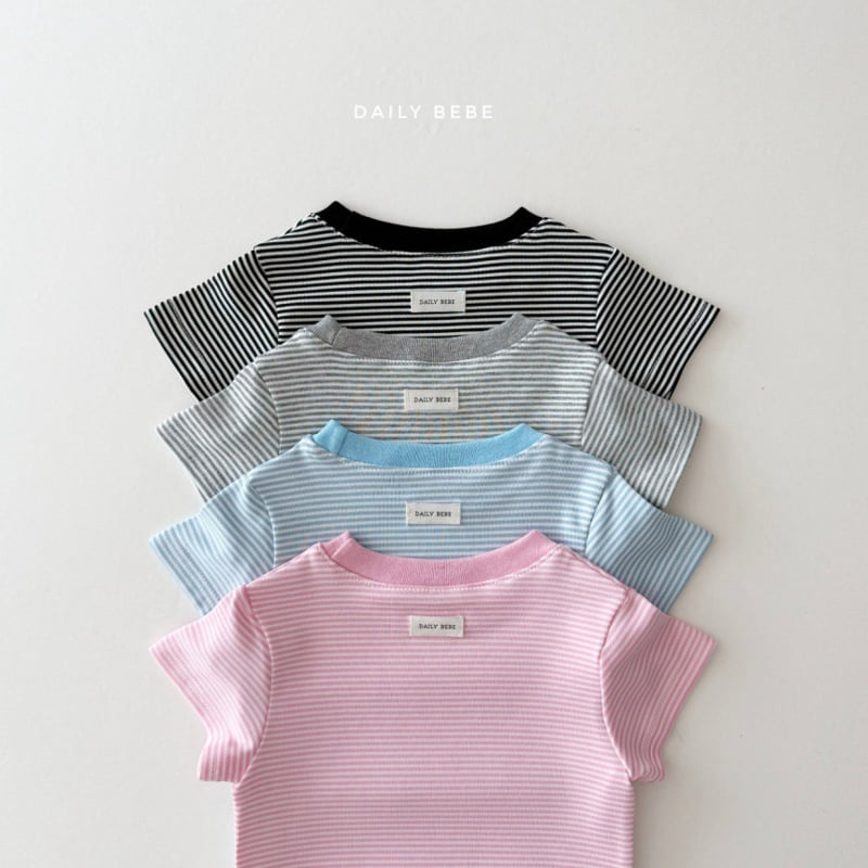 Daily Bebe - Korean Children Fashion - #childofig - Cozy Striped Tee - 4