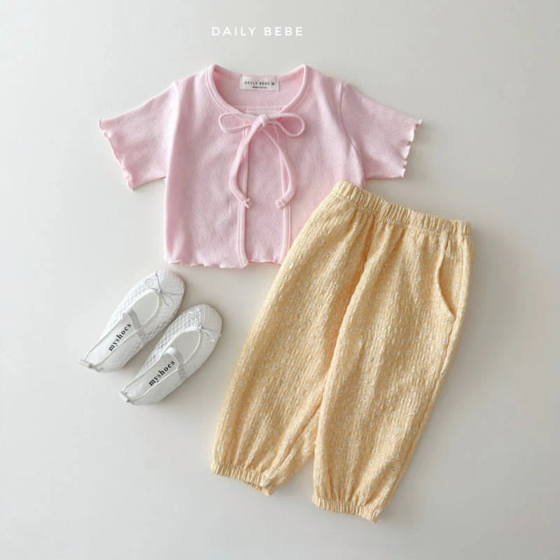 Daily Bebe - Korean Children Fashion - #designkidswear - Flower Aircon Pants - 7