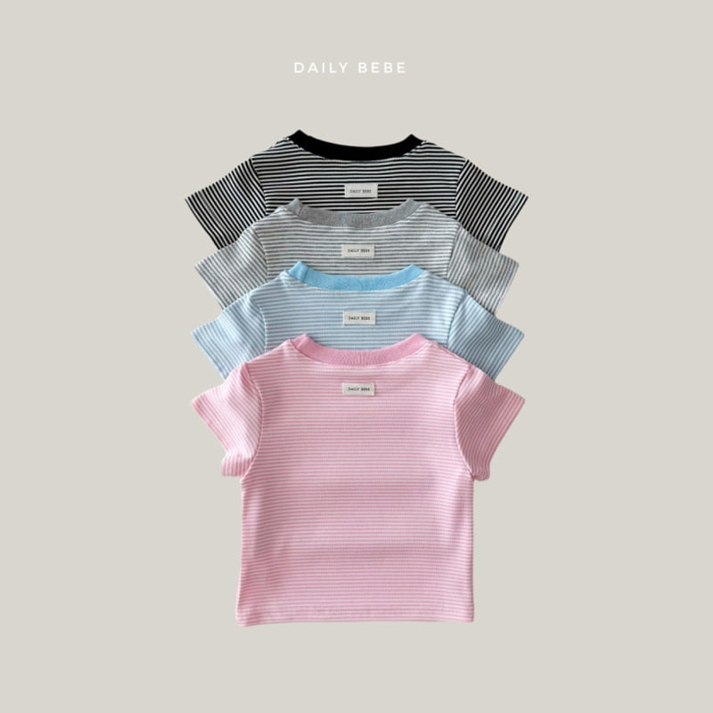 Daily Bebe - Korean Children Fashion - #designkidswear - Cozy Striped Tee - 5