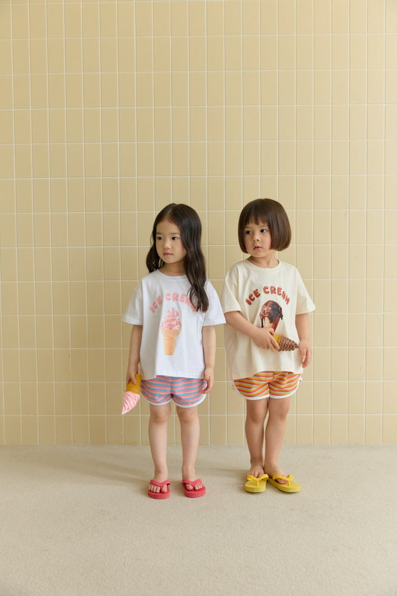 Daily Bebe - Korean Children Fashion - #designkidswear - Ice Cream Short Sleeve Tee - 6