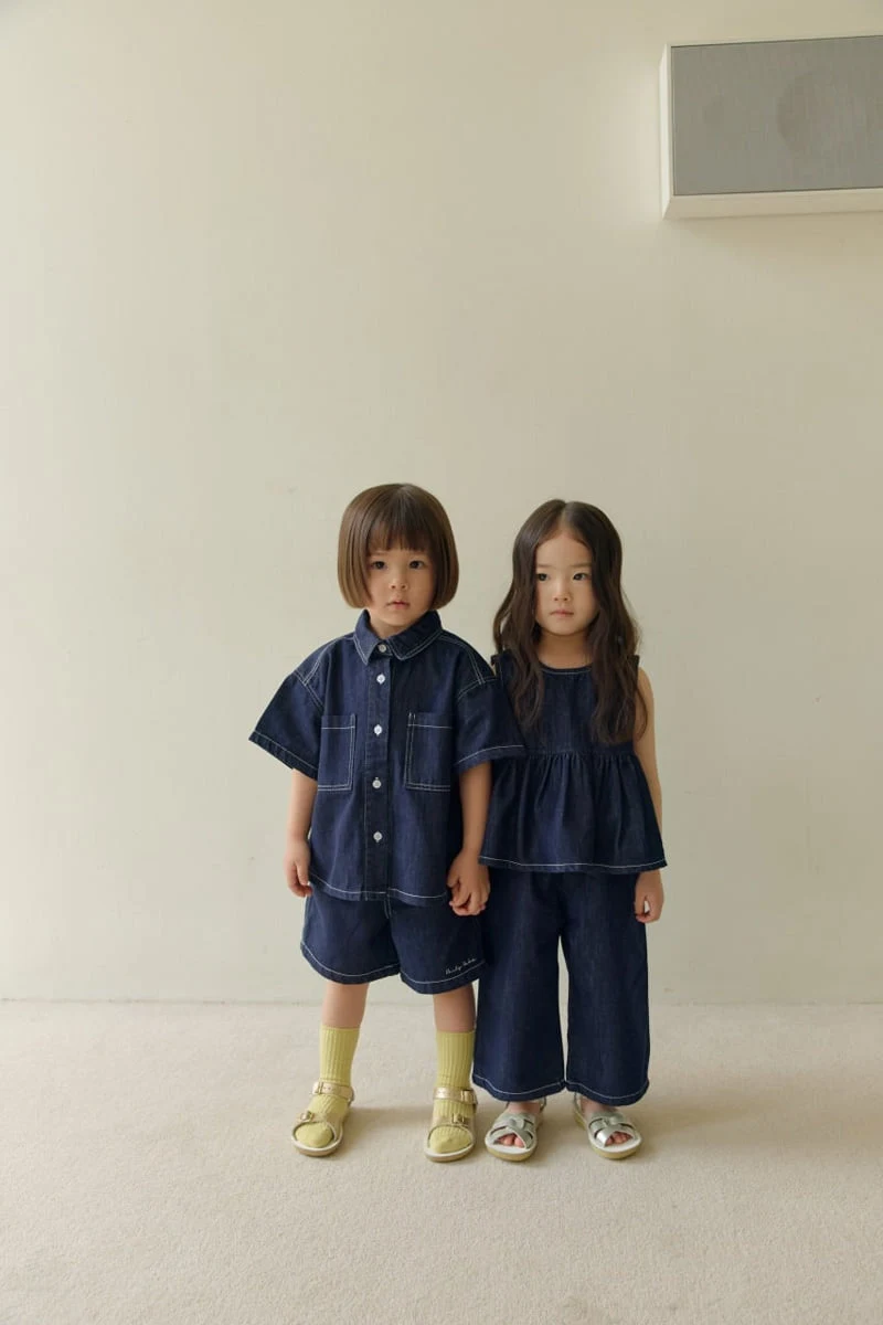 Daily Bebe - Korean Children Fashion - #fashionkids - Er Denim Set - 10