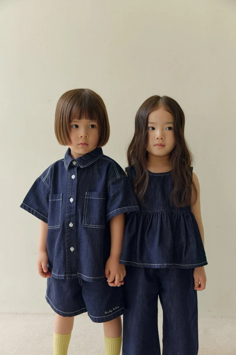 Daily Bebe - Korean Children Fashion - #kidsshorts - Er Denim Set - 11