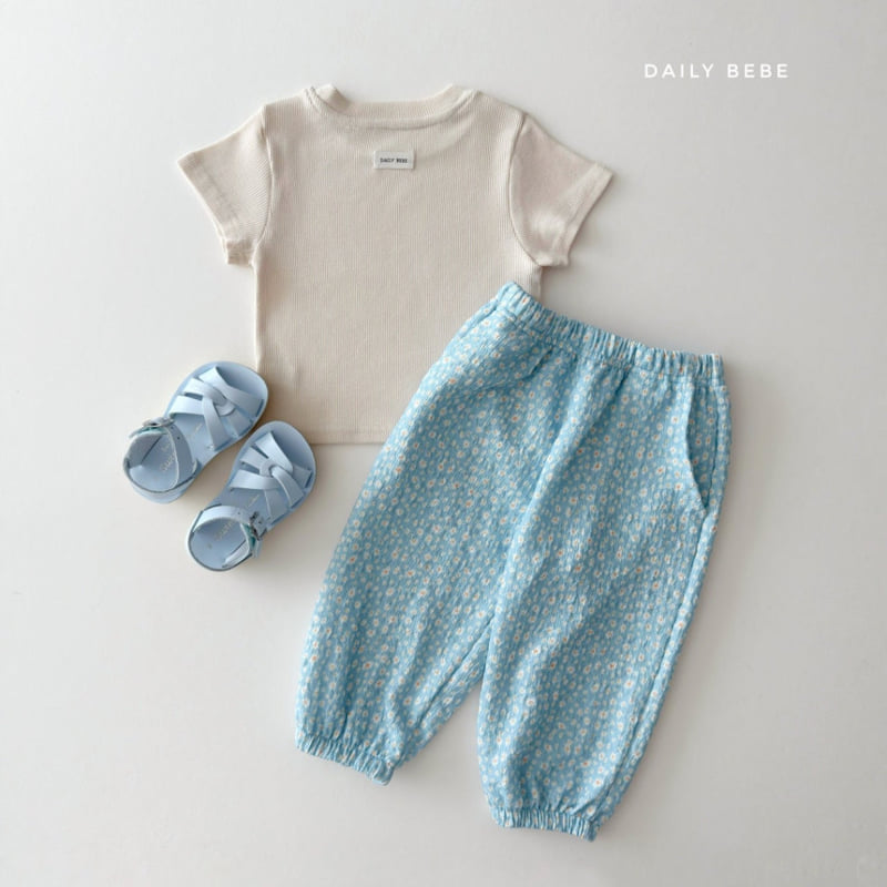 Daily Bebe - Korean Children Fashion - #kidsshorts - Flower Aircon Pants - 10