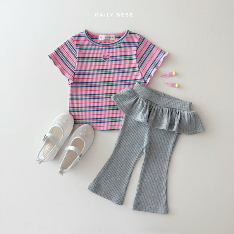 Daily Bebe - Korean Children Fashion - #kidsshorts - Heart Punching Tee - 8