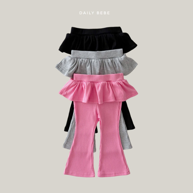 Daily Bebe - Korean Children Fashion - #kidzfashiontrend - Bootcut Frill Pants - 3